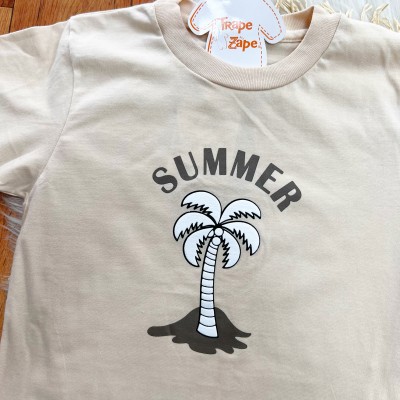 Conj. Camiseta Summer e Bermuda em Linho - Areia